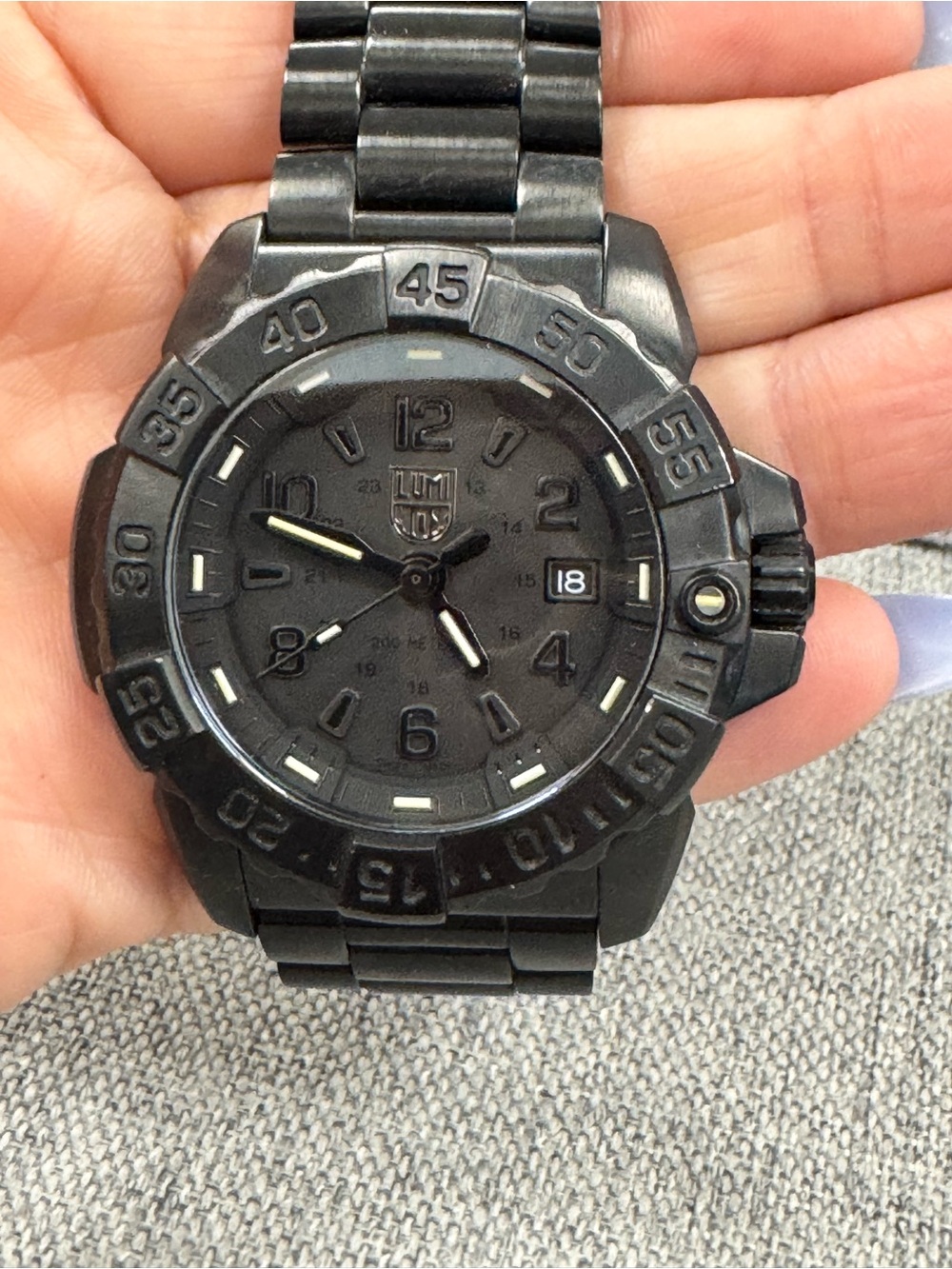 Luminox Men's Black Tactical Dive Watch — All-Black Stainless Steel